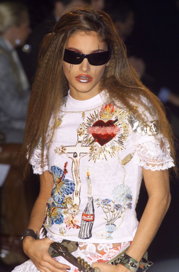 Christian Dior by John Galliano SS 2002 embroidered t-shirts