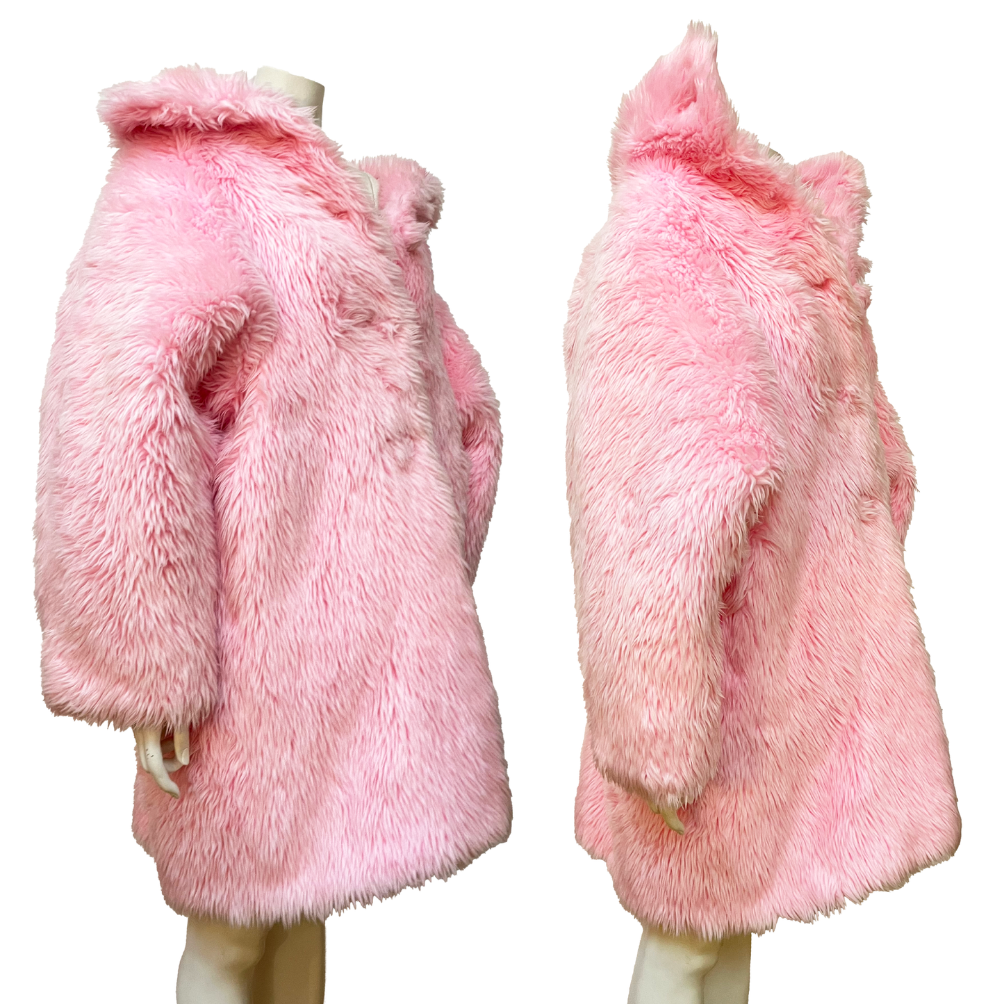 Balenciaga by Demna Gvasalia PRE-FALL 2019 Pink Faux Fur Swing Coat