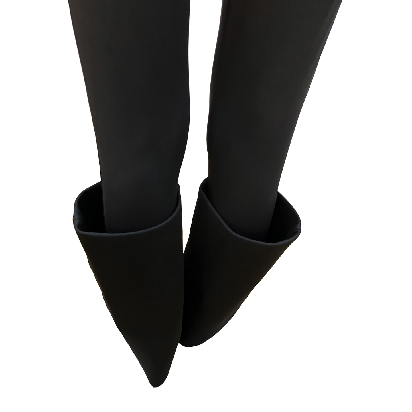 Maison Martin Margiela SS 2010 Black Wide Stiff Cuff Hem Pull on Leggings Pants