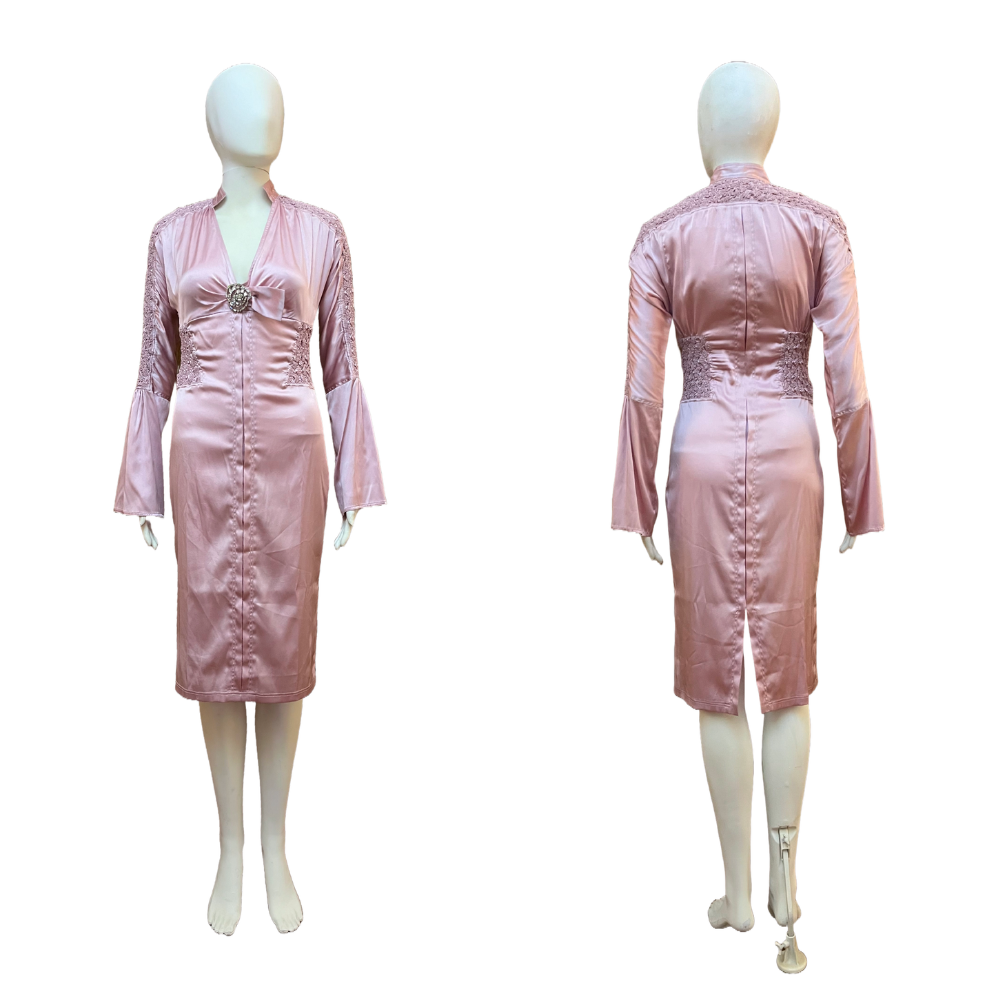 Gucci by Tom Ford SS 2004 Pink Ruched Silk Dress
