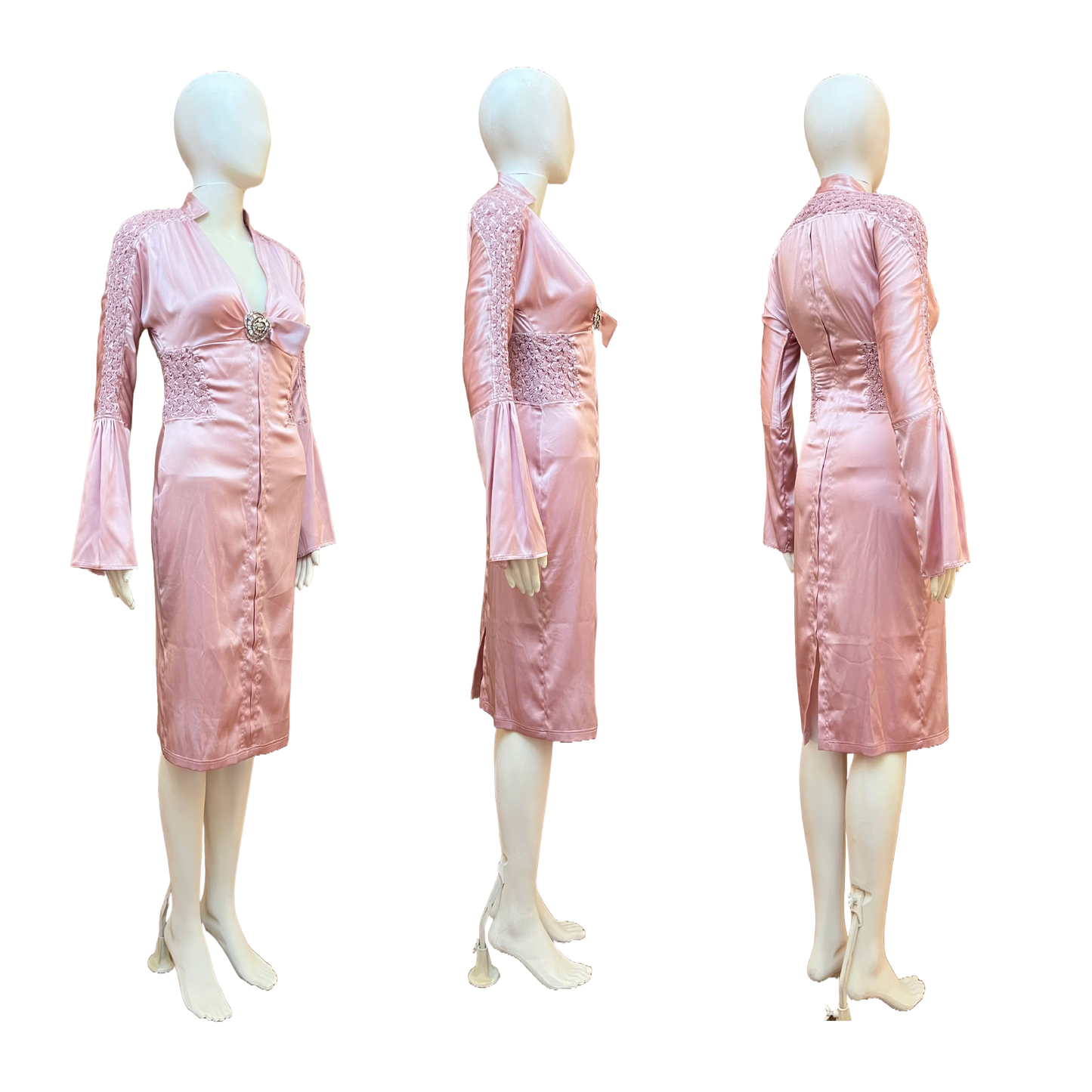 Gucci by Tom Ford SS 2004 Pink Ruched Silk Dress