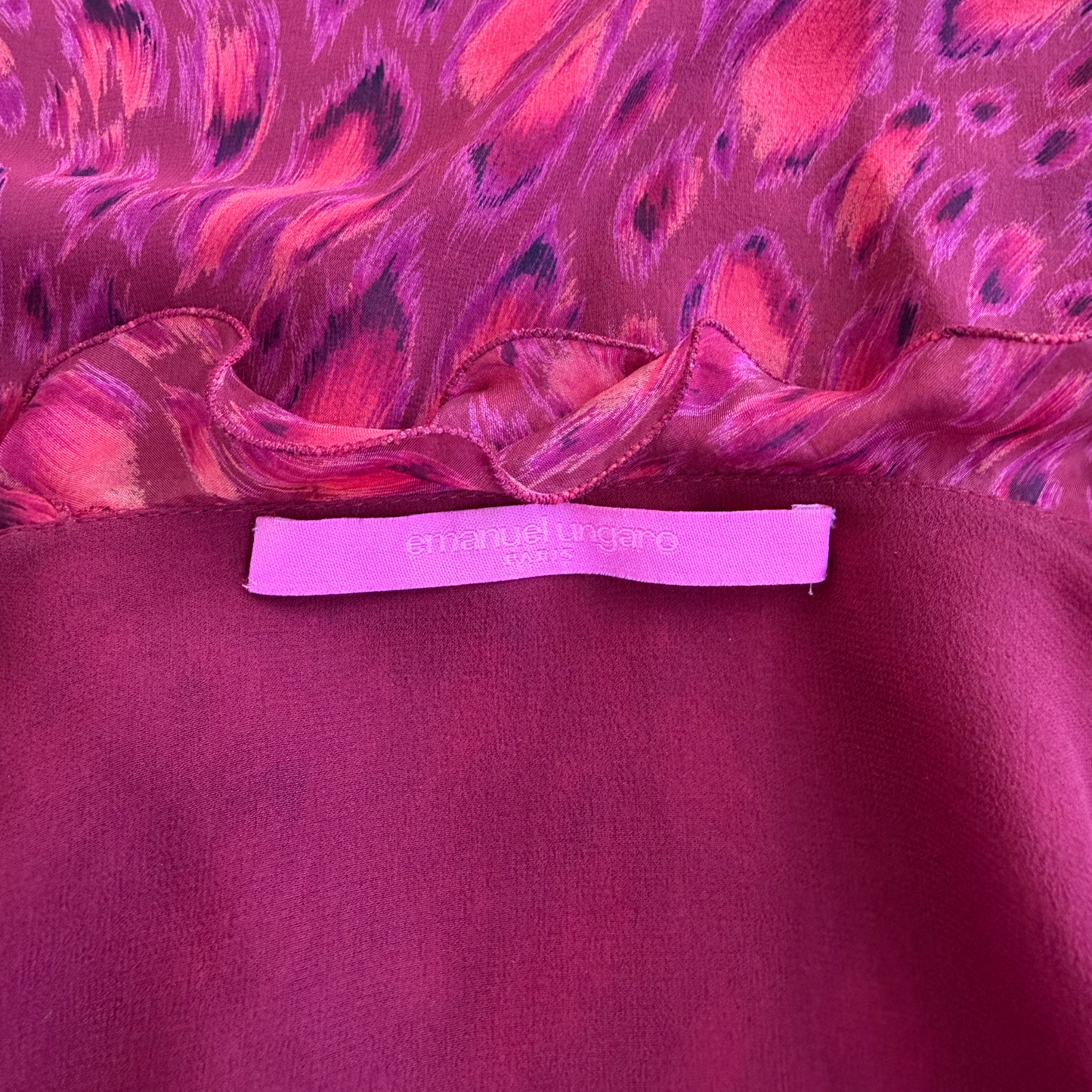 Emanuel Ungaro Silk Ruffle Wrap Dress