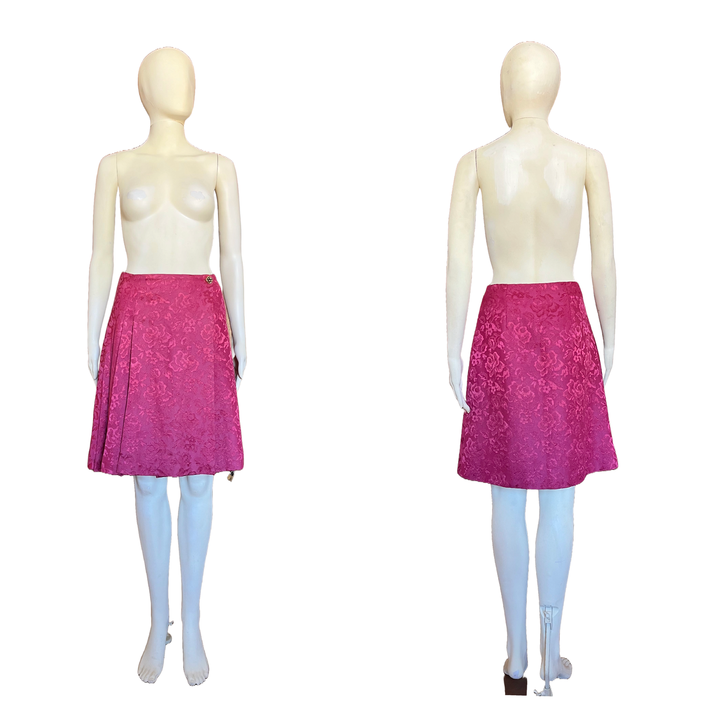 Christian Dior by John Galliano AW 1998 Magenta Pink Brocade Wrap Skirt