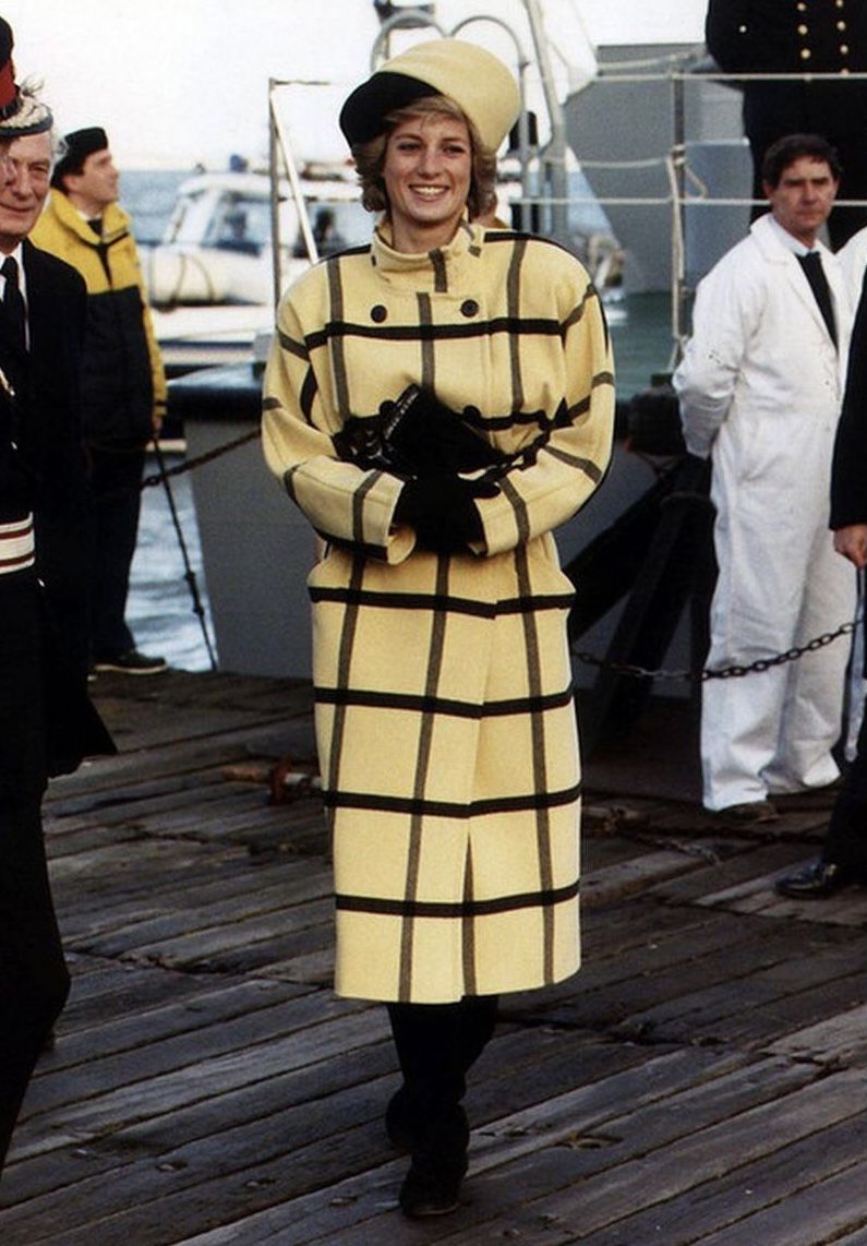 Escada “Princess Diana” Yellow Check Coat