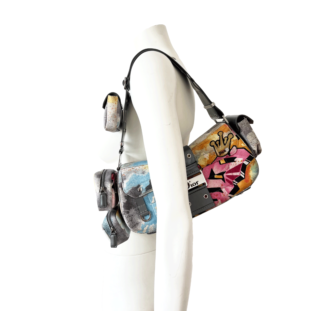 Christian Dior by John Galliano SS 2004 ‘KAOS’ Graffiti Street Chic Columbus Bag