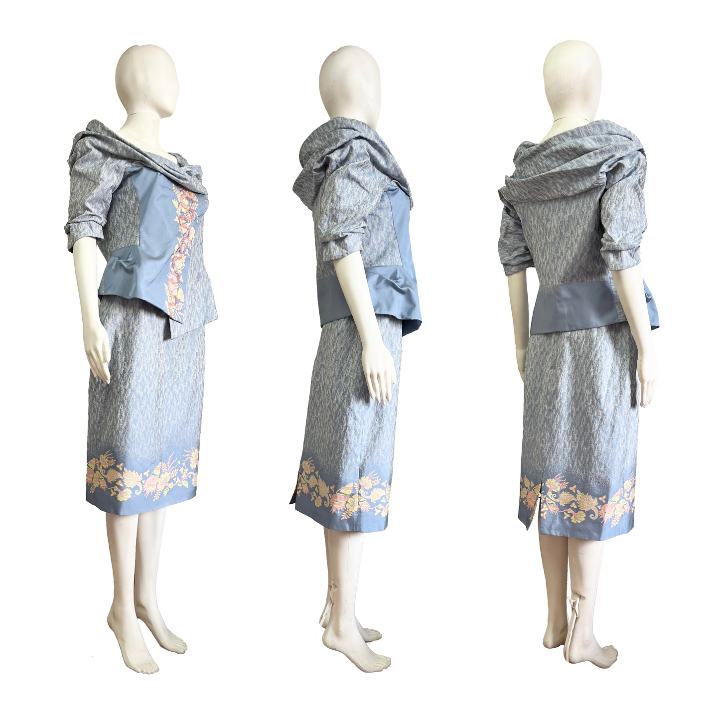 Christian Lacroix SS 1999 Light Blue Jacket Skirt Set
