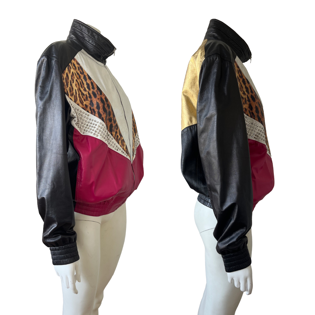 Saint Laurent by Hedi Slimane SS 2016 Contrast Panel Leather Jacket
