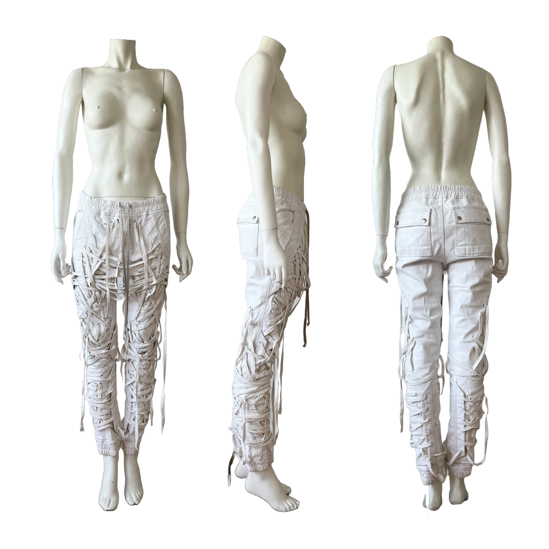 Rick Owens SS 2020 Tecuatl Thomas White Jogger Pants