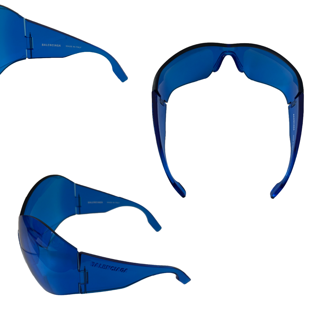 BALENCIAGA AW 2021 AFTERWORLD Blue Butterfly Mask Sunglasses