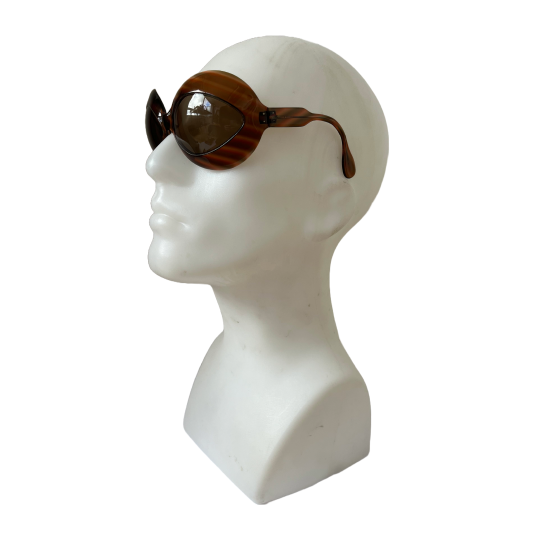 PIERRE MARLY 1960s Cocktail Sunglasses Oversized Tortoise Frame