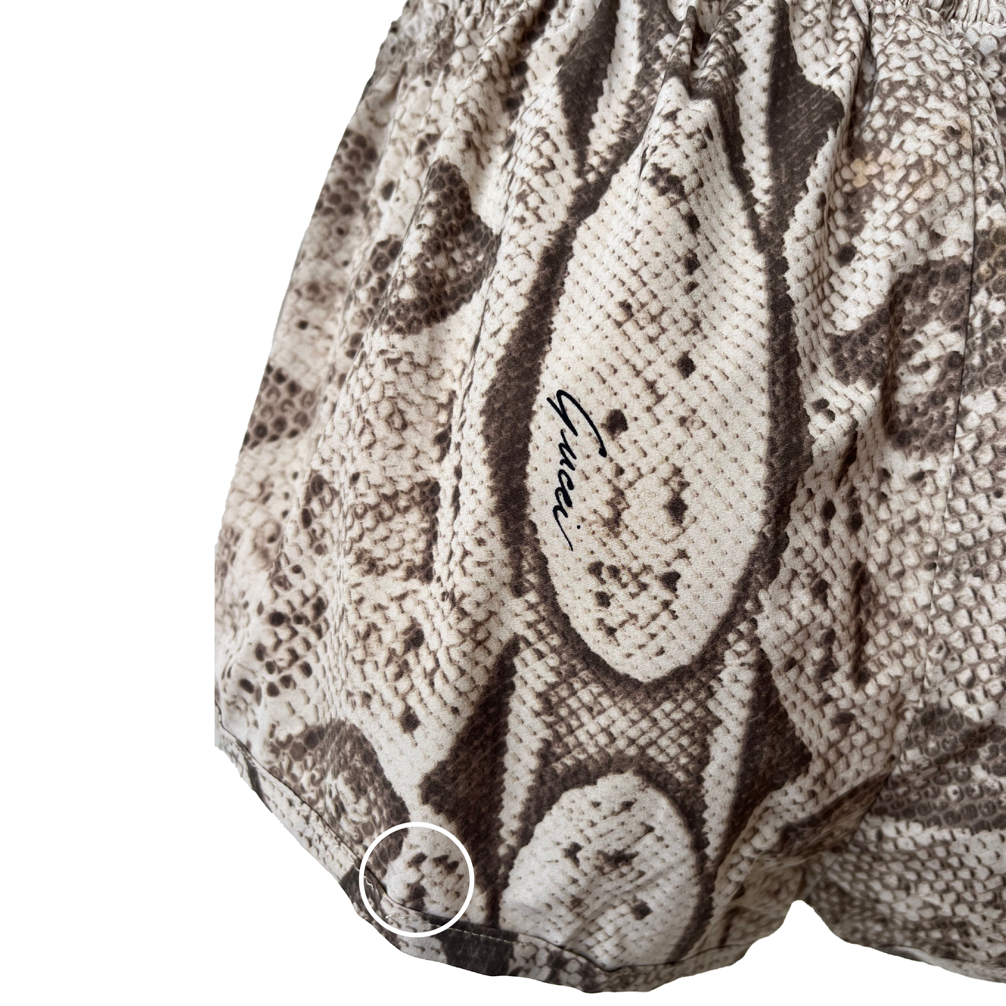 Gucci SS 2000 Python Printed Micro Shorts by Tom Ford