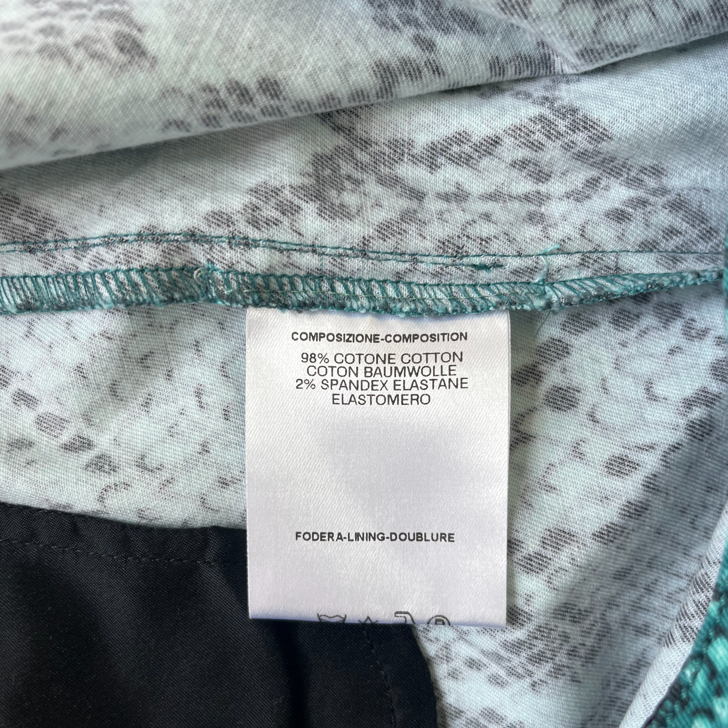 Gucci SS 2000 Turquoise Python Printed Flared Trousers by Tom Ford
