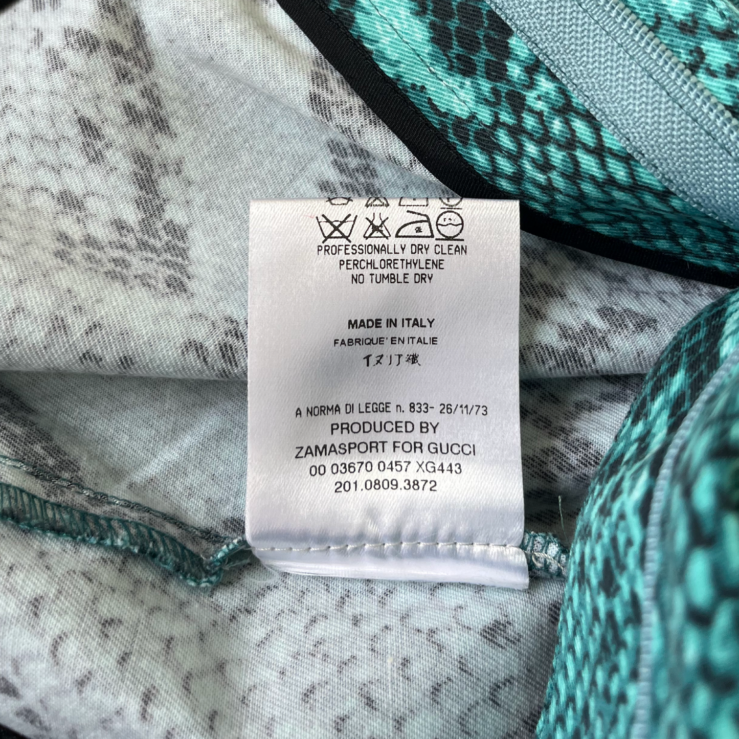 Gucci SS 2000 Turquoise Python Printed Flared Trousers by Tom Ford