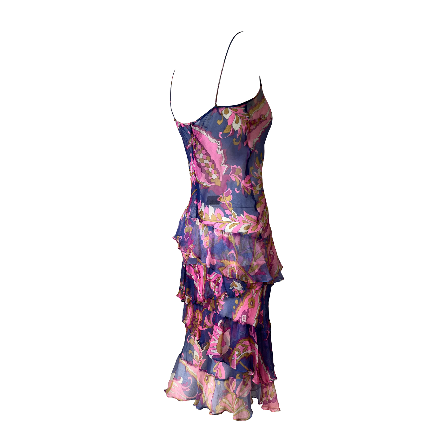 Dolce & Gabbana SS 2004 Silk Chiffon Ruffled Dress