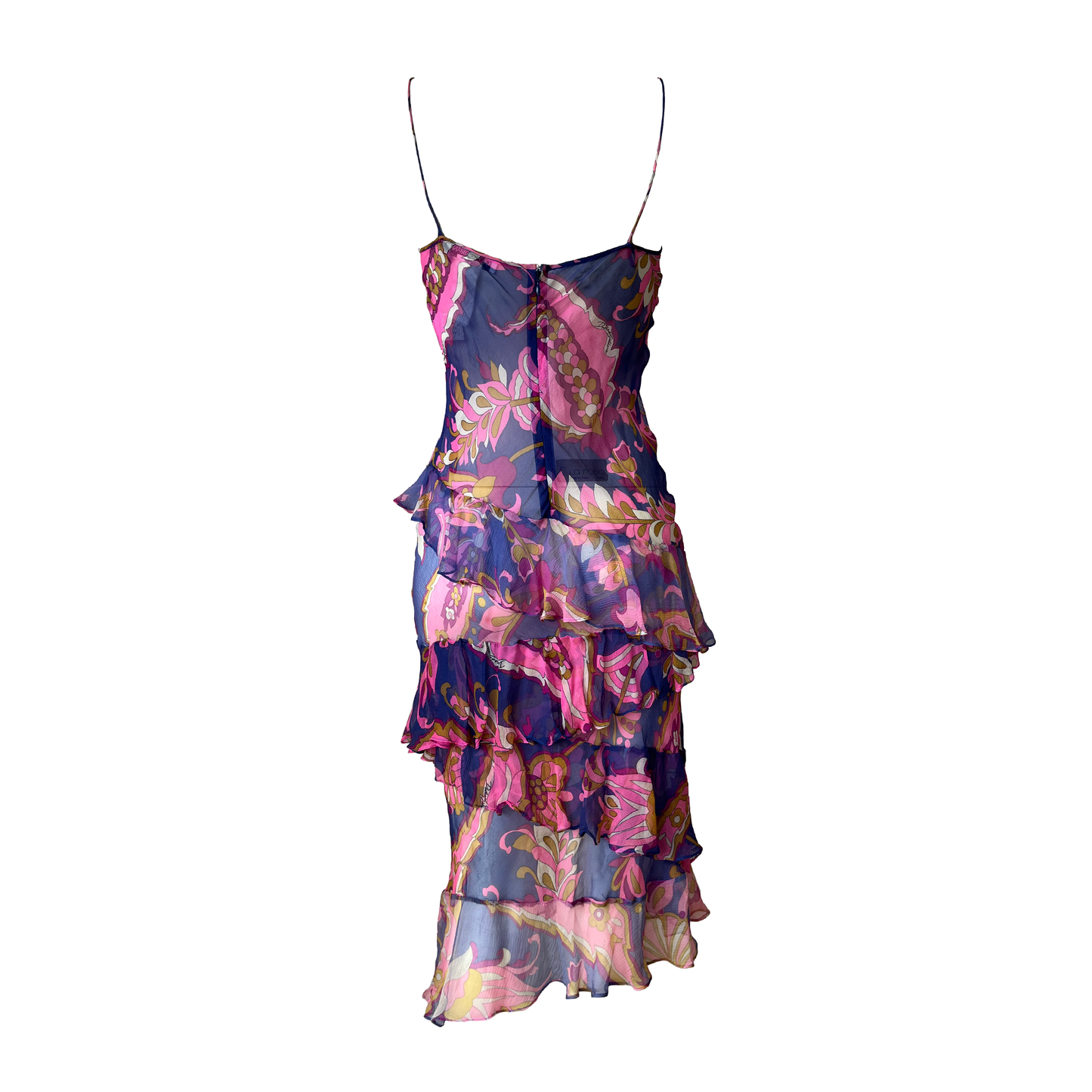 Dolce & Gabbana SS 2004 Silk Chiffon Ruffled Dress