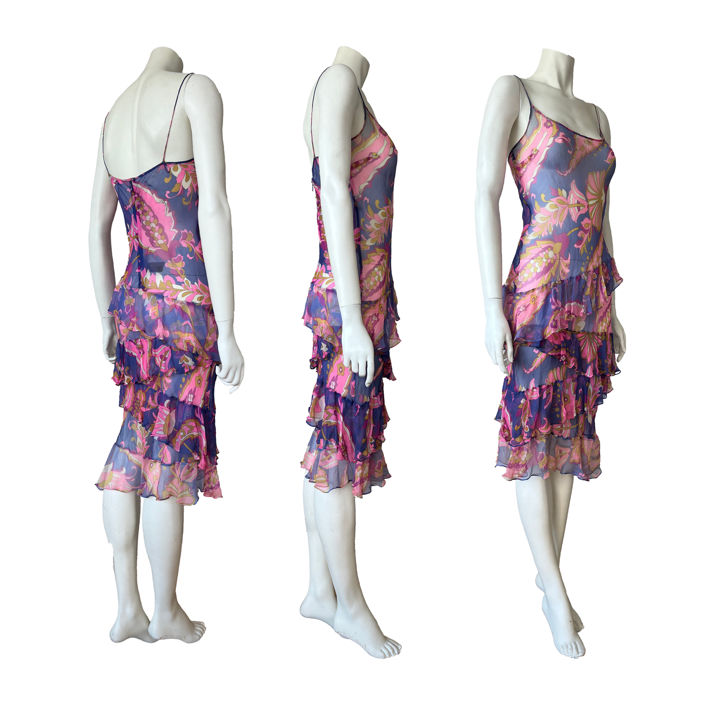 Dolce & Gabbana SS 2004 Silk Chiffon Ruffled Dress