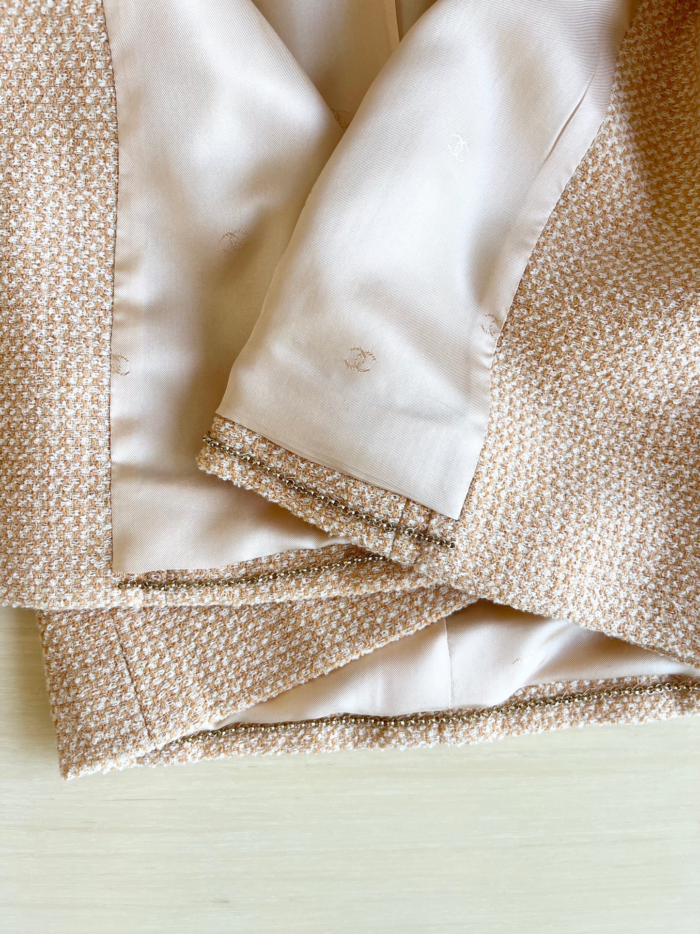 CHANEL C2001 by Karl Lagerfeld Apricot Tweed Jacket