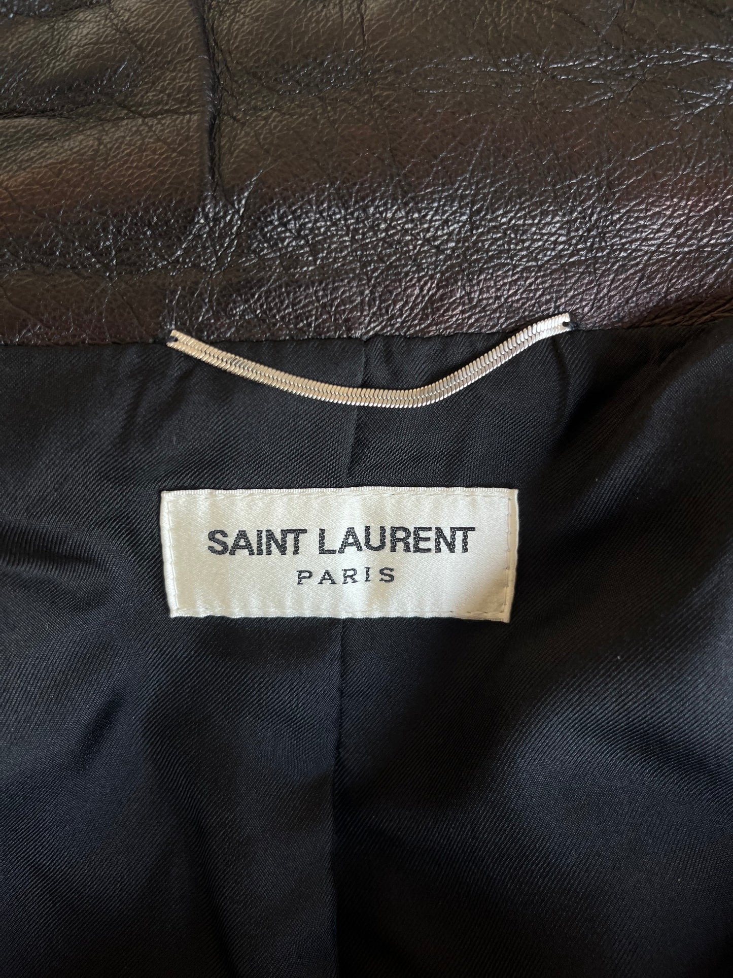 Saint Laurent by Hedi Slimane SS 2016 Contrast Panel Leather Jacket