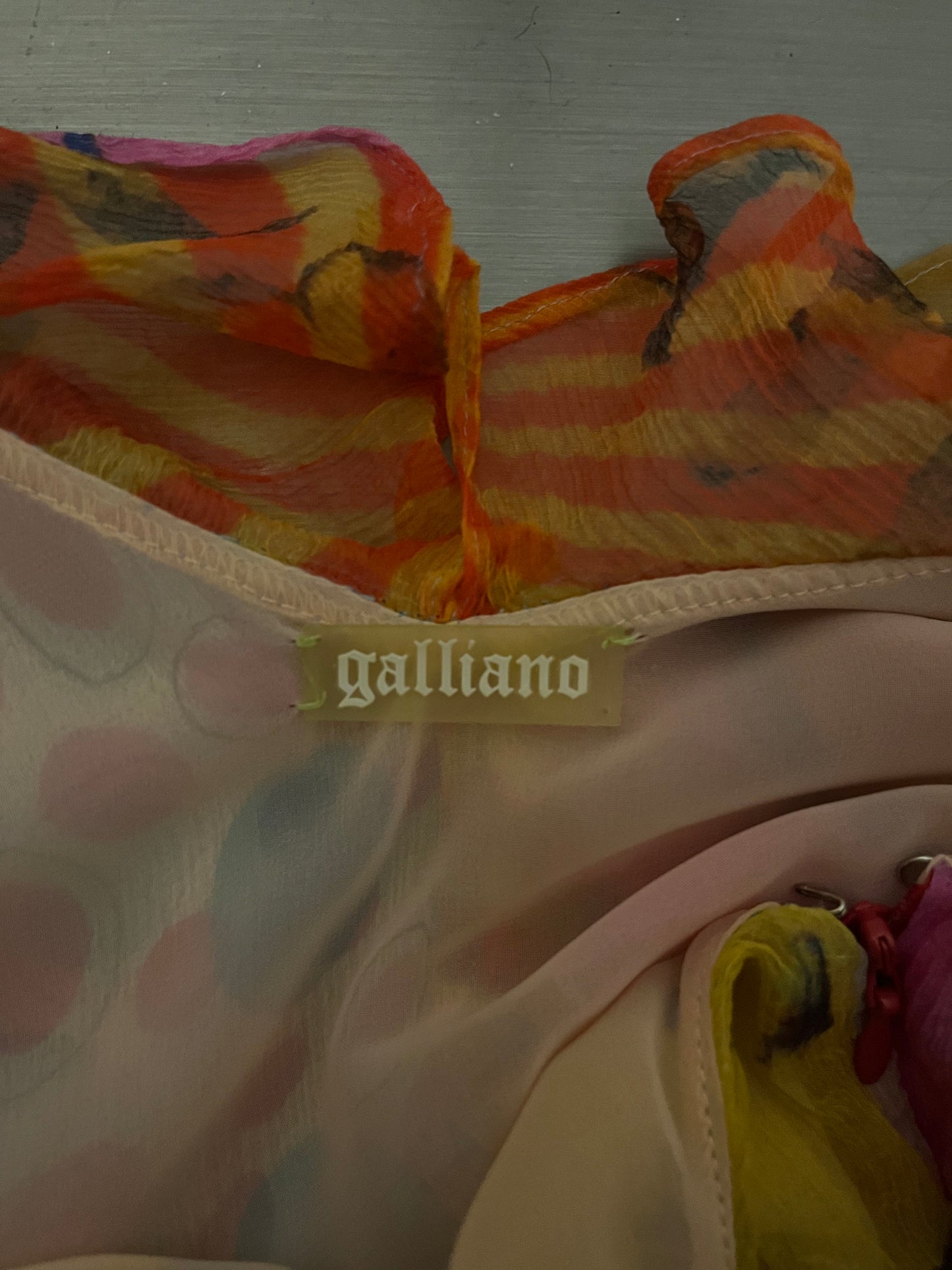 John Galliano 2000S Rainbow Layered Silk Dress