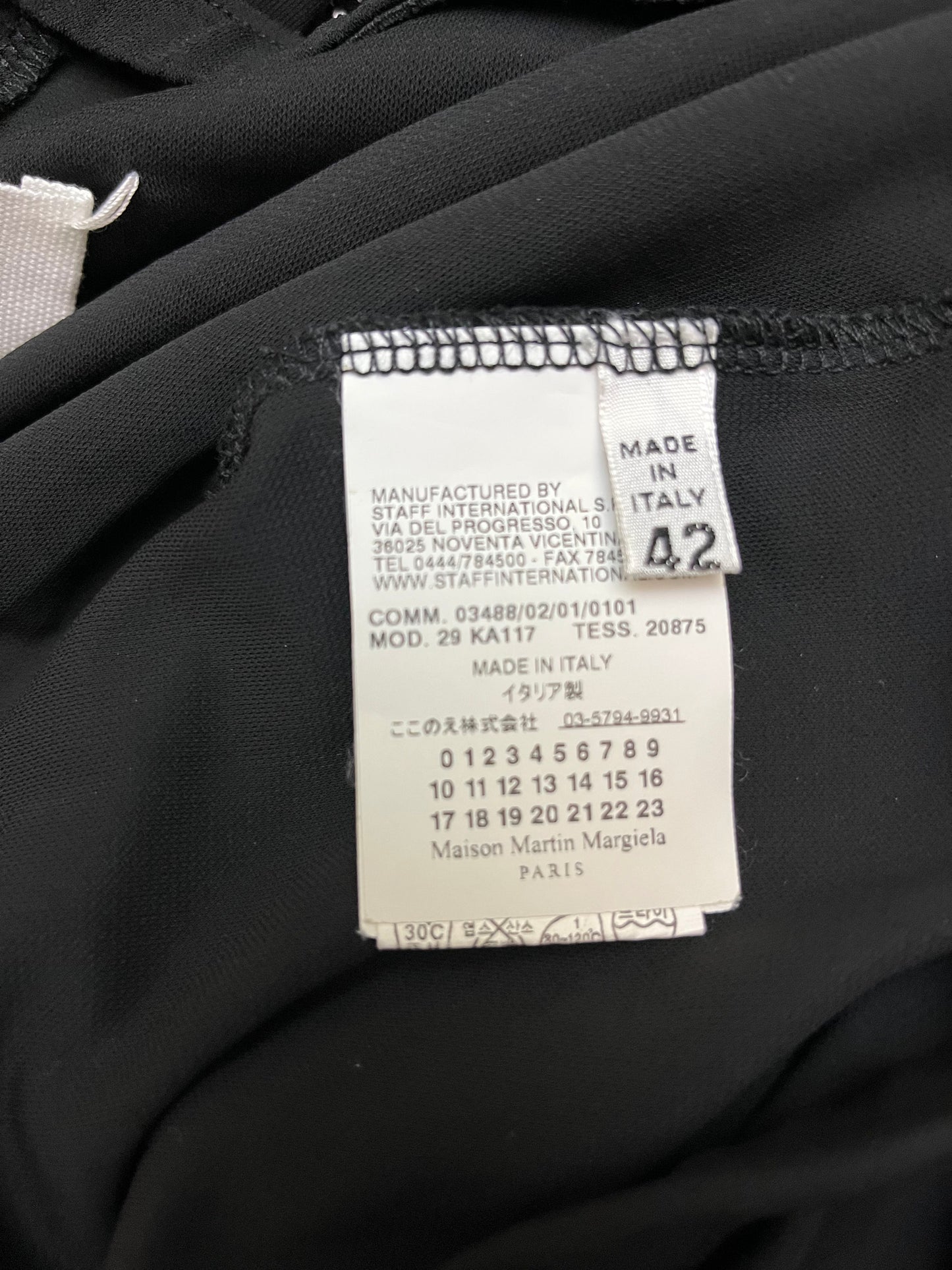 Maison Martin Margiela SS 2010 Black Wide Stiff Cuff Hem Pull on Leggings Pants