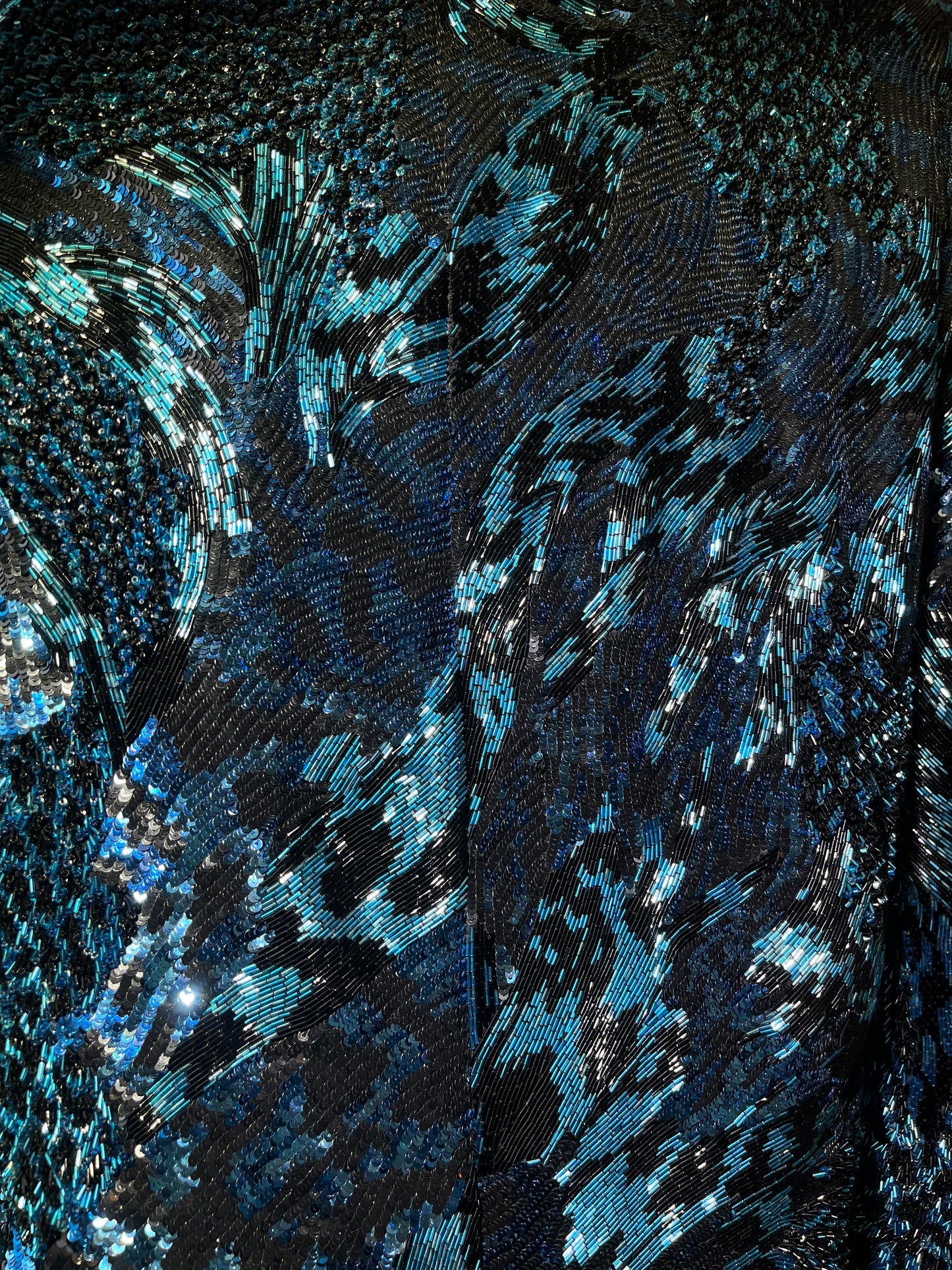 Balenciaga by Demna Gvasalia SS 2020 Blue Embroidered Hourglass Coat