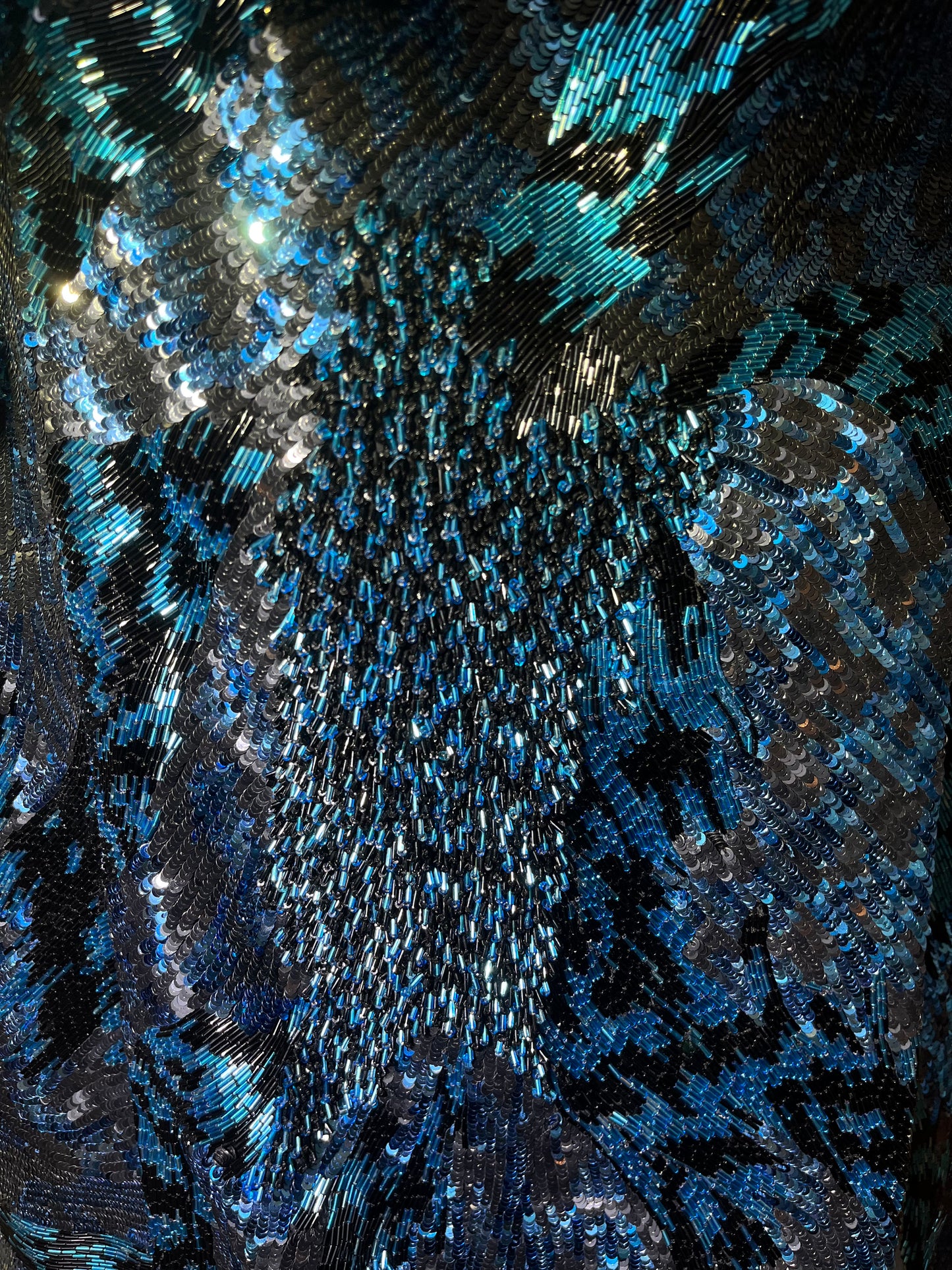 Balenciaga by Demna Gvasalia SS 2020 Blue Embroidered Hourglass Coat