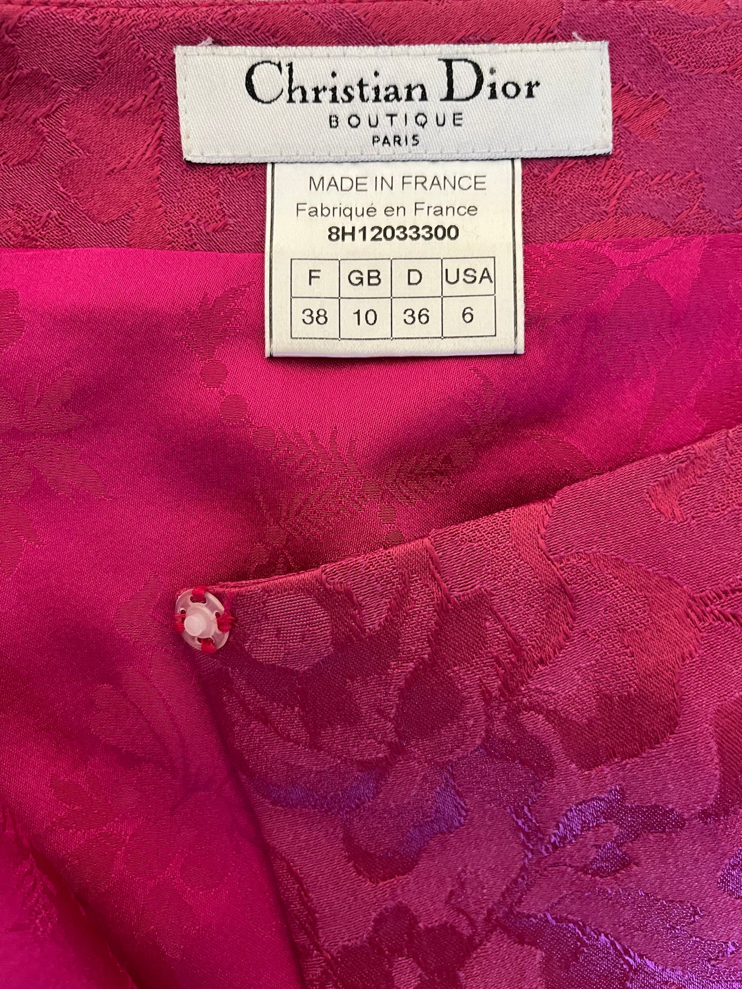 Christian Dior by John Galliano AW 1998 Magenta Pink Brocade Wrap Skirt