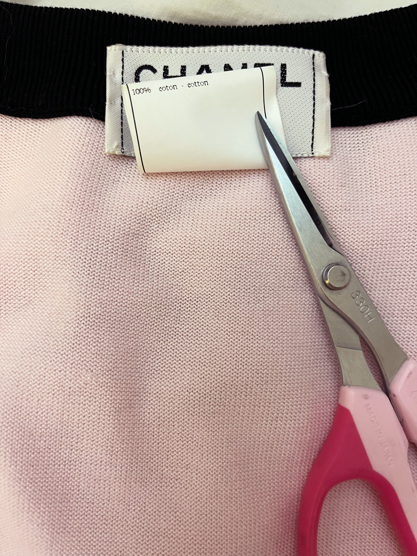 Chanel by Karl Lagerfeld SS 1997 Baby Pink Cardigan