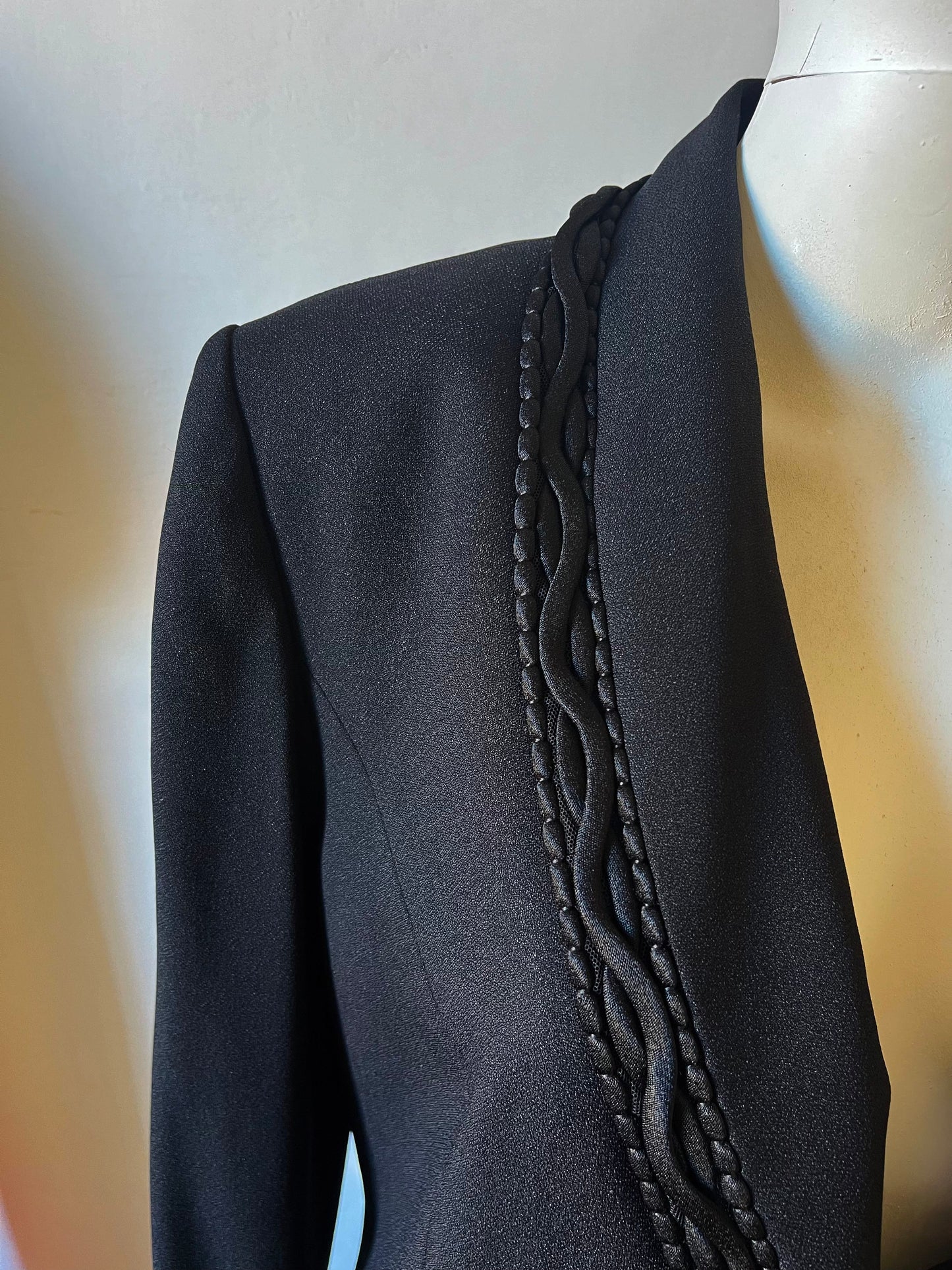 Christian Dior by John Galliano SS 2000 Black Lace Trim Suit