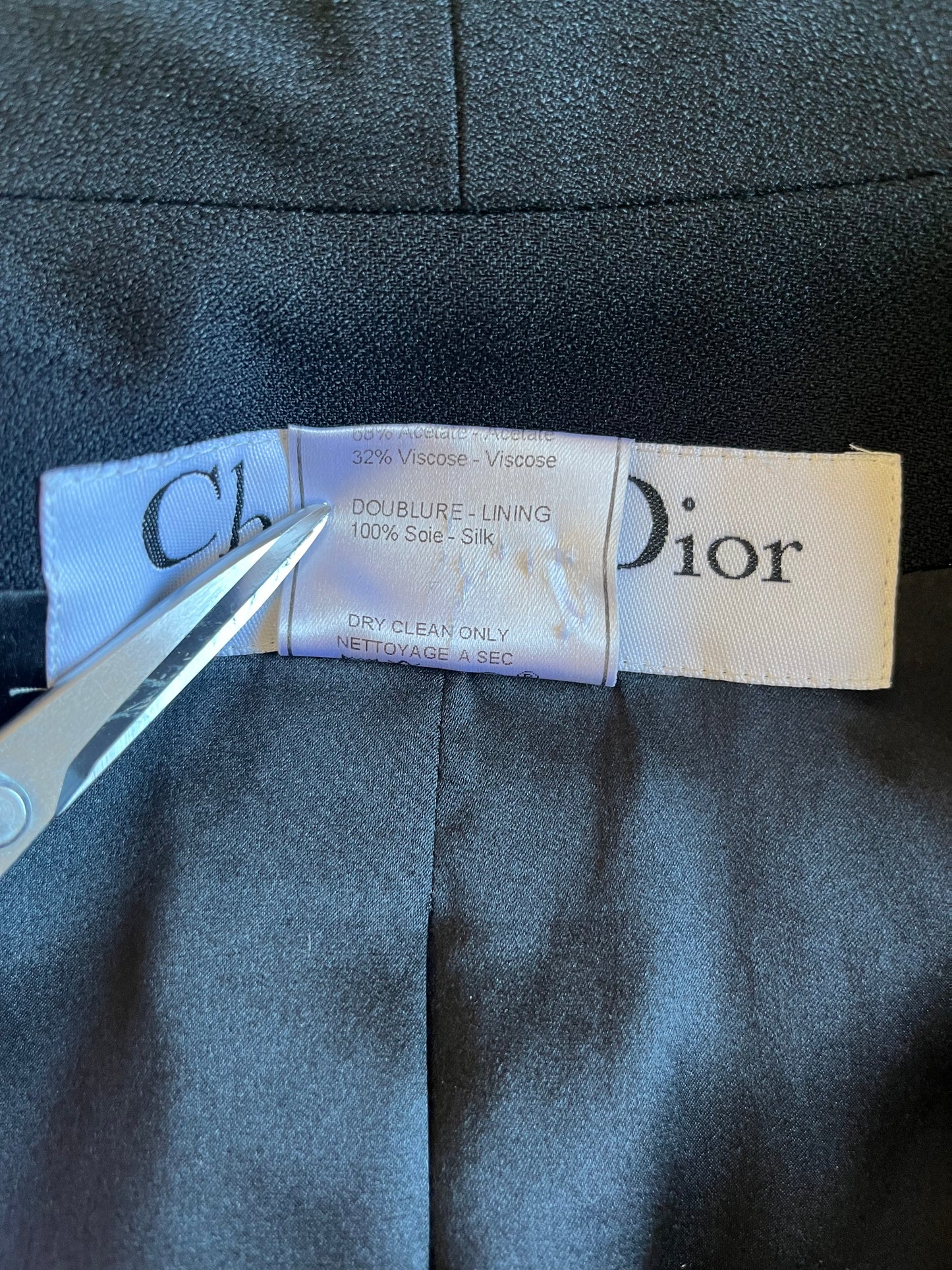 Christian Dior by John Galliano SS 2000 Black Lace Trim Suit