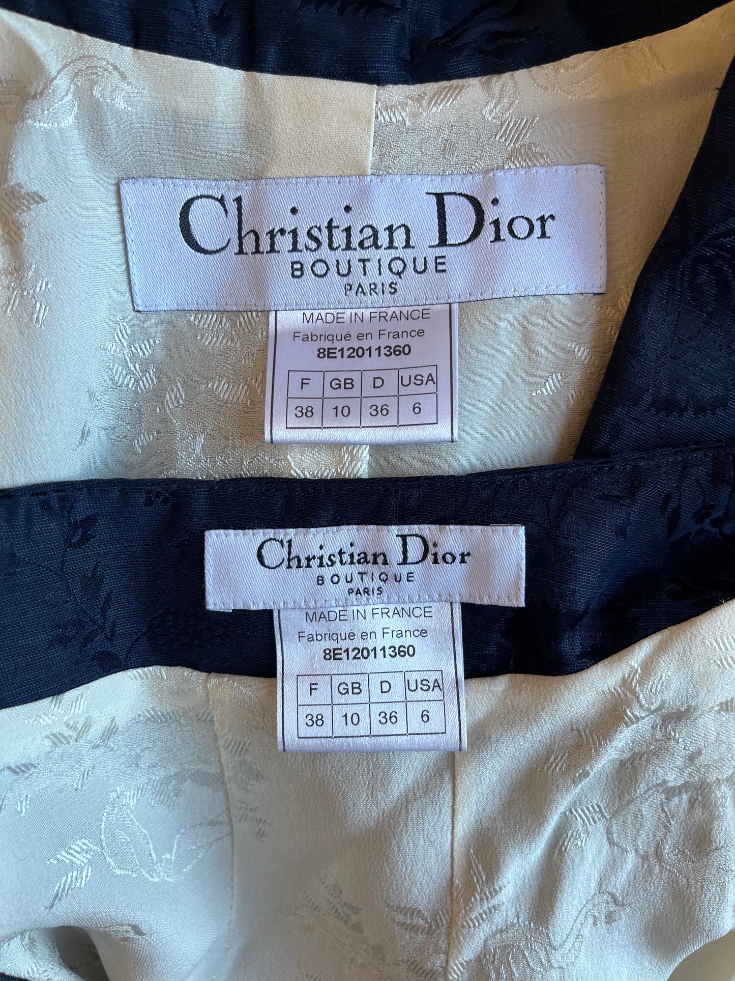 Christian Dior by John Galliano SS 1998 Navy Floral Brocade Suit