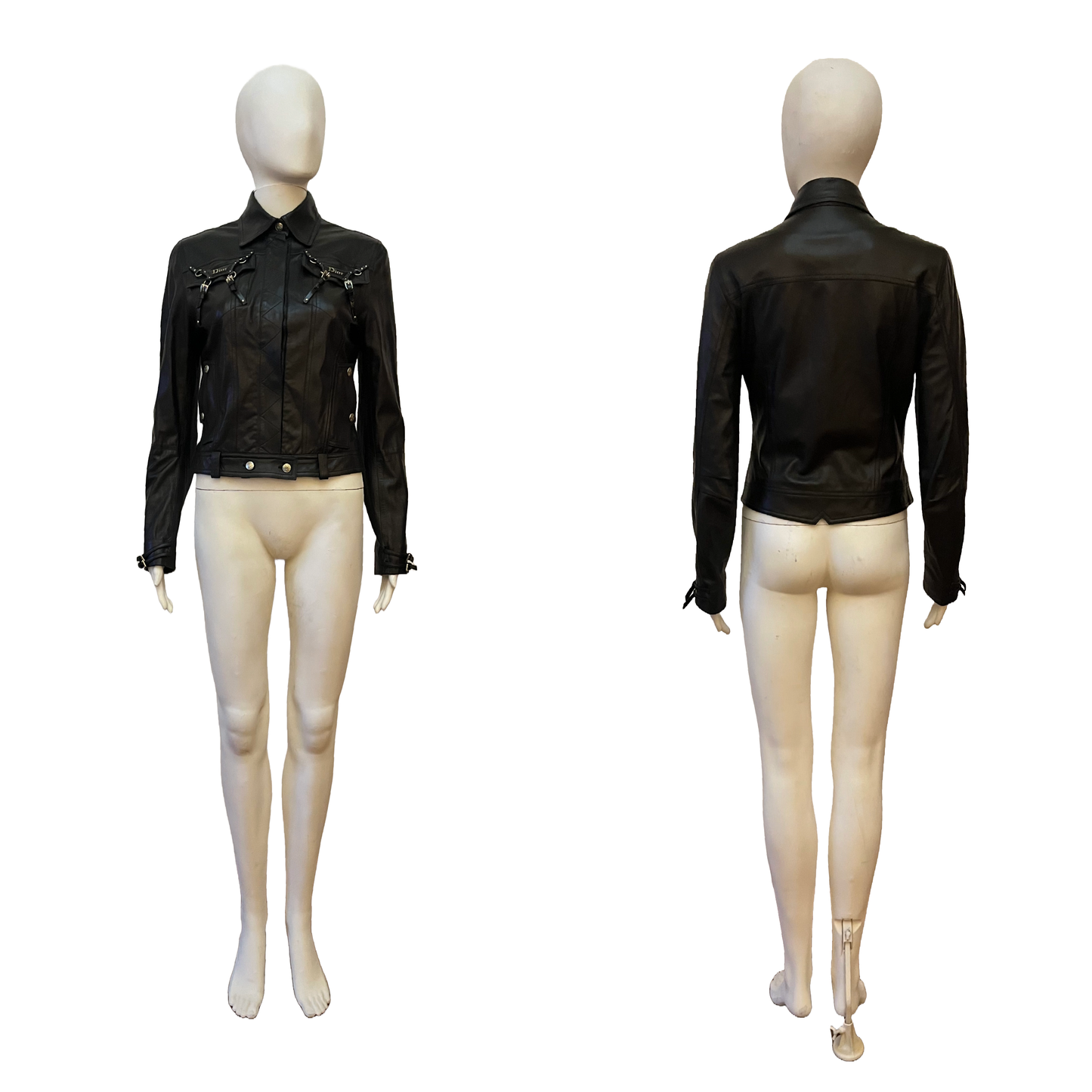 Christian Dior by John Galliano SS 2004 Black Bondage Leather Jacket