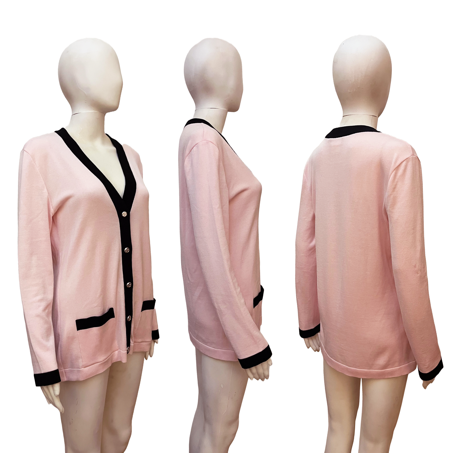 Chanel by Karl Lagerfeld SS 1997 Baby Pink Cardigan