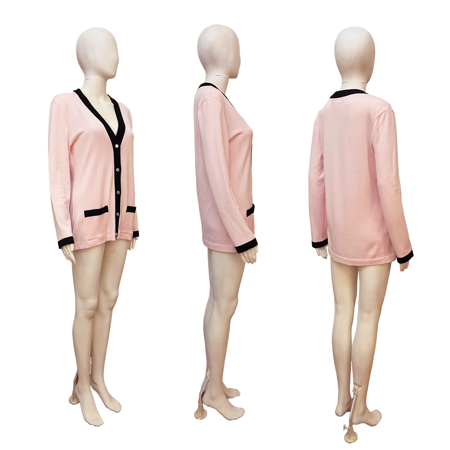 Chanel by Karl Lagerfeld SS 1997 Baby Pink Cardigan