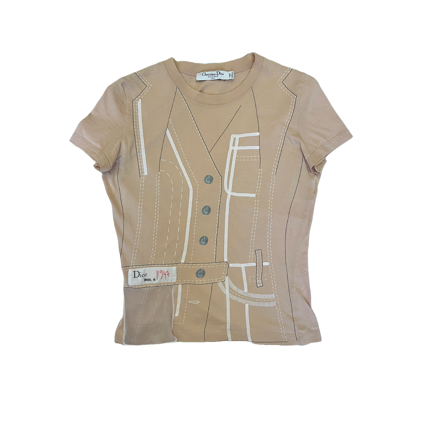 Christian Dior by John Galliano SS 2006 trompe l'oeil lace T-shirt