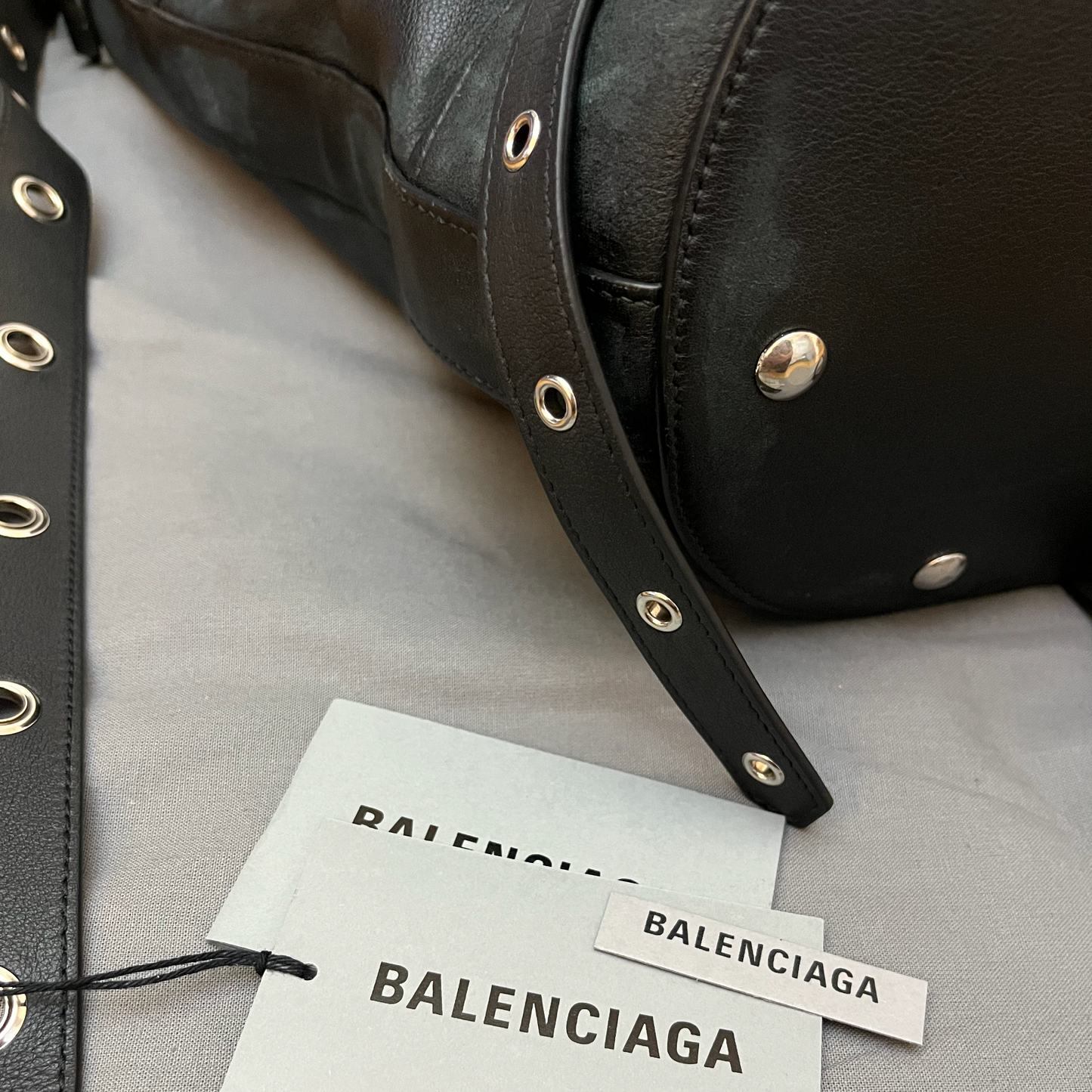 Balenciaga Emo Leather Bucket Bag
