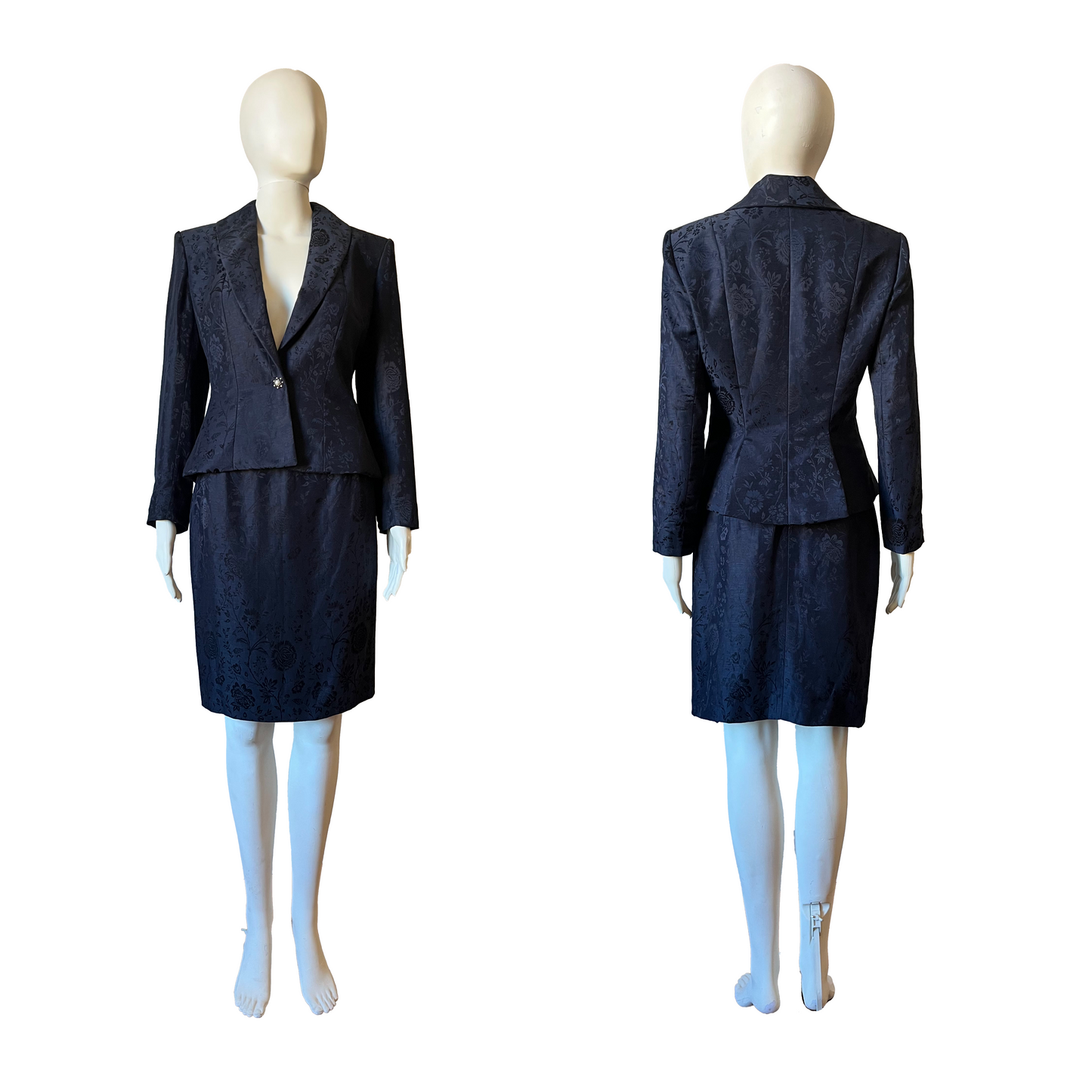 Christian Dior by John Galliano SS 1998 Navy Floral Brocade Suit
