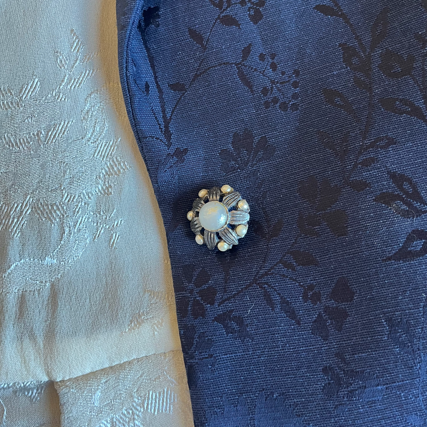 Christian Dior by John Galliano SS 1998 Navy Floral Brocade Suit