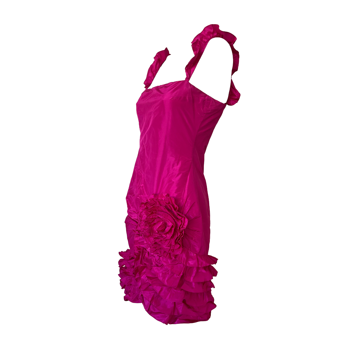 Valentino SS 2008 Fuchsia Silk Taffeta Cocktail Dress