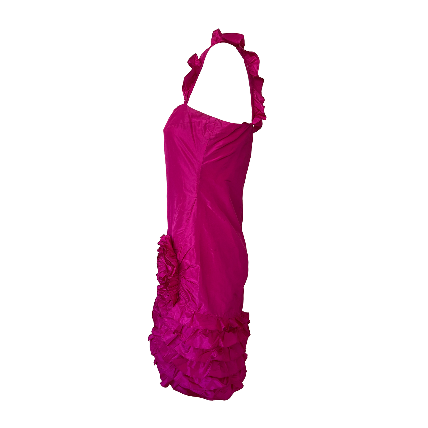 Valentino SS 2008 Fuchsia Silk Taffeta Cocktail Dress