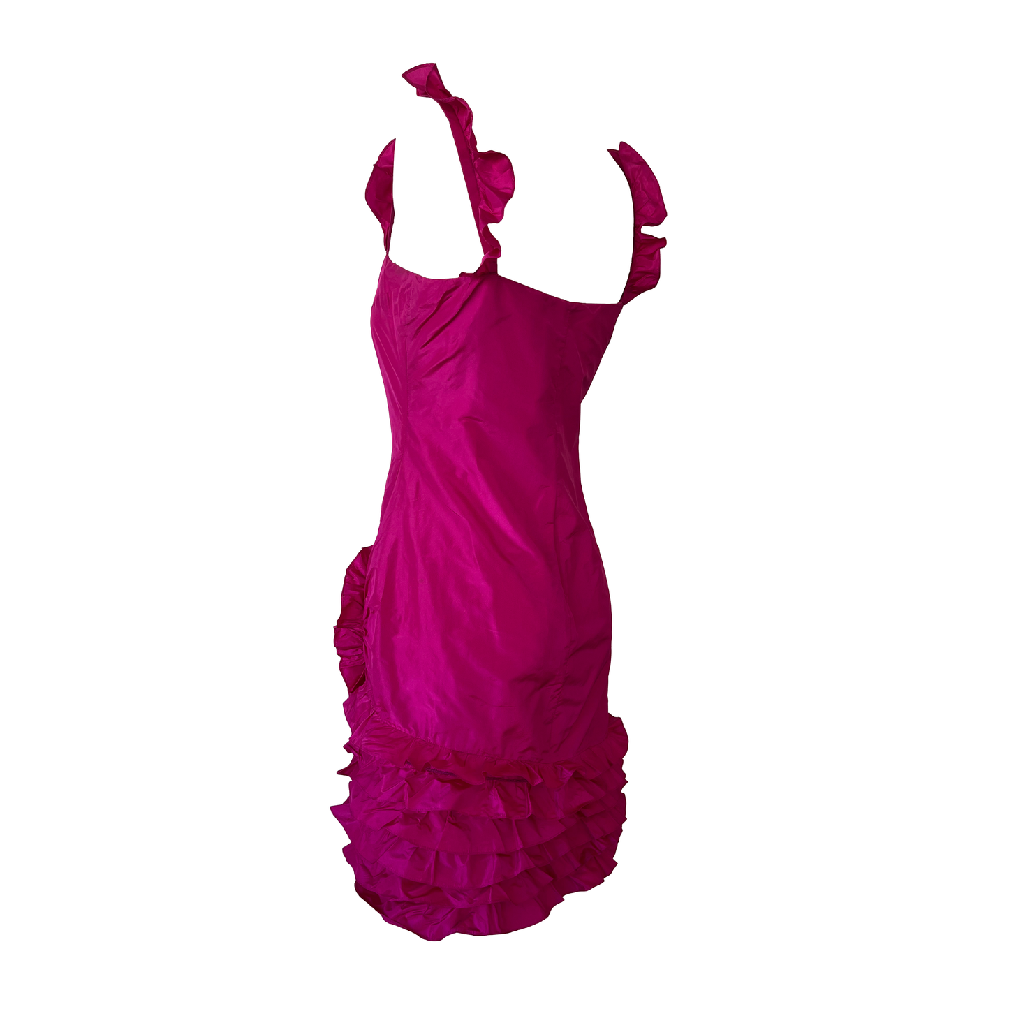 Valentino SS 2008 Fuchsia Silk Taffeta Cocktail Dress