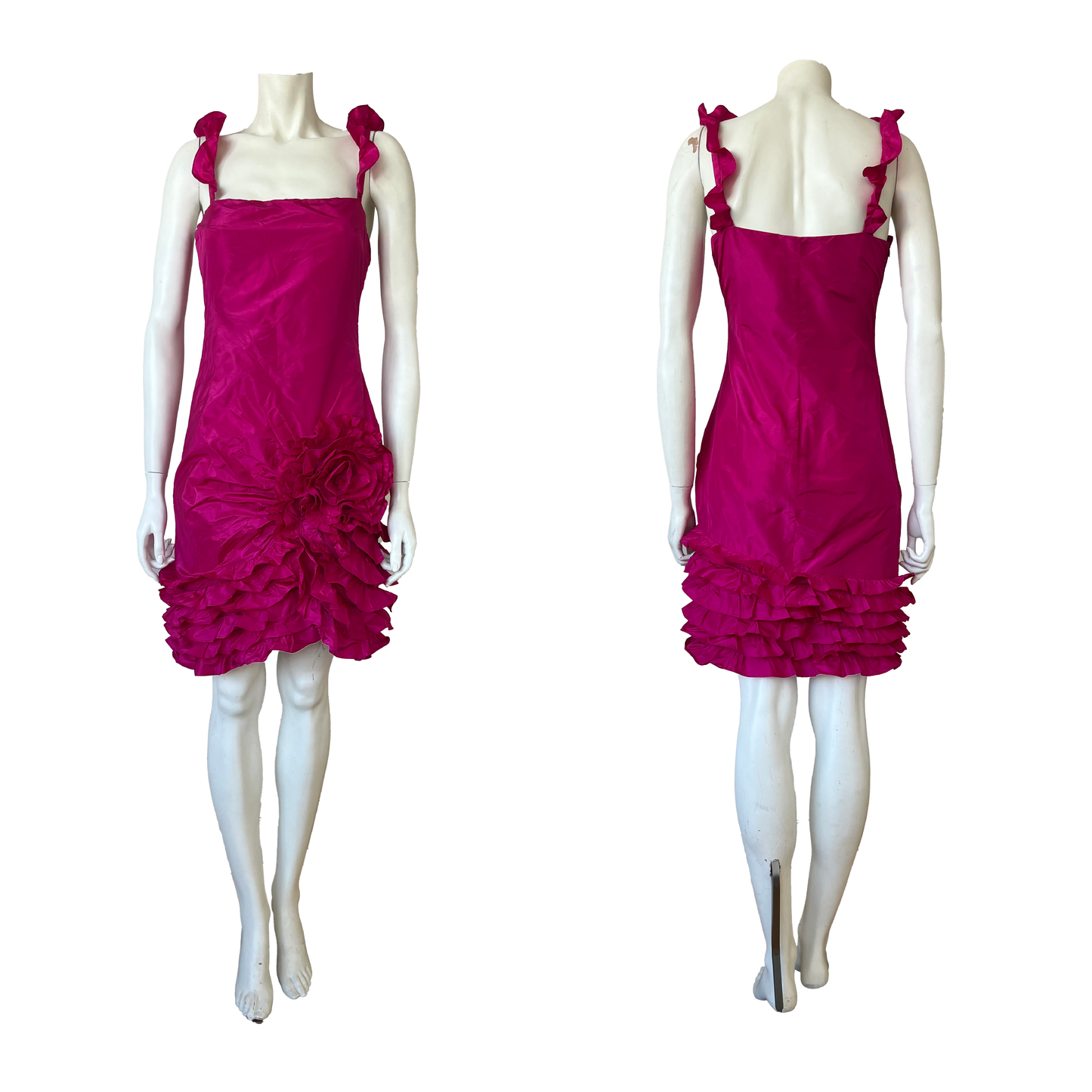 Valentino SS 2008 Fuchsia Silk Taffeta Cocktail Dress