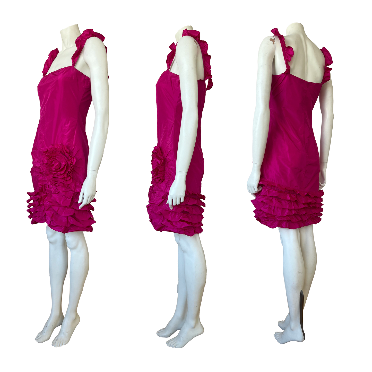 Valentino SS 2008 Fuchsia Silk Taffeta Cocktail Dress