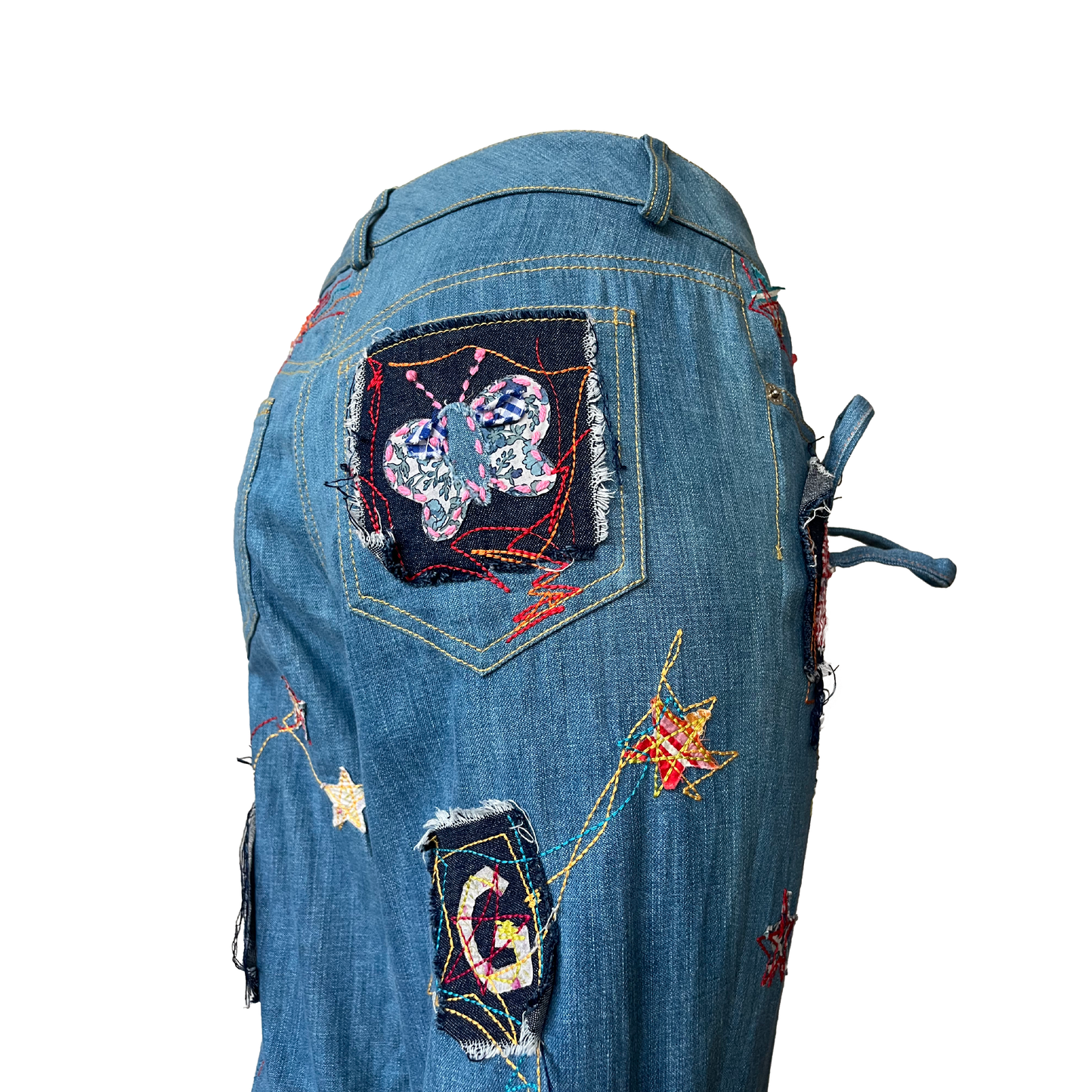 John Galliano SS 2002 Patchwork Embroidered Jeans