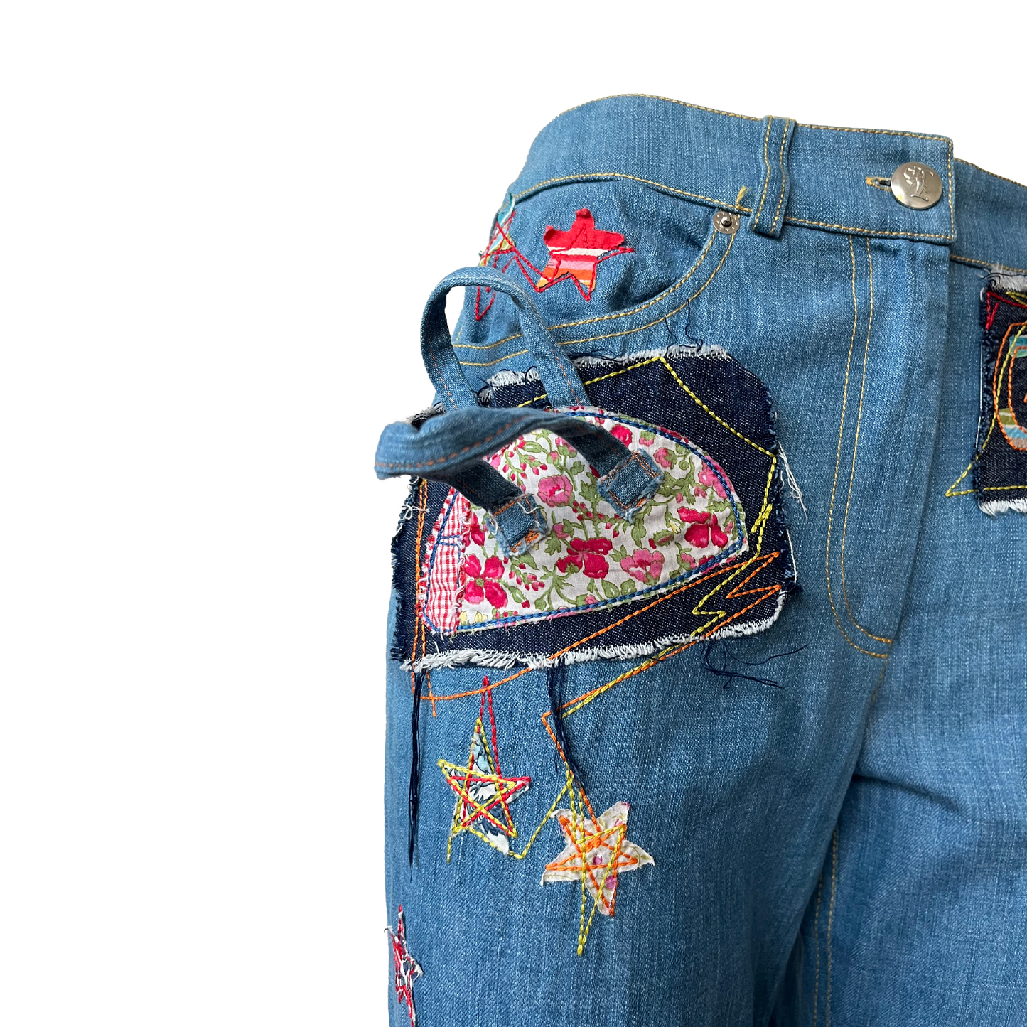 John Galliano SS 2002 Patchwork Embroidered Jeans