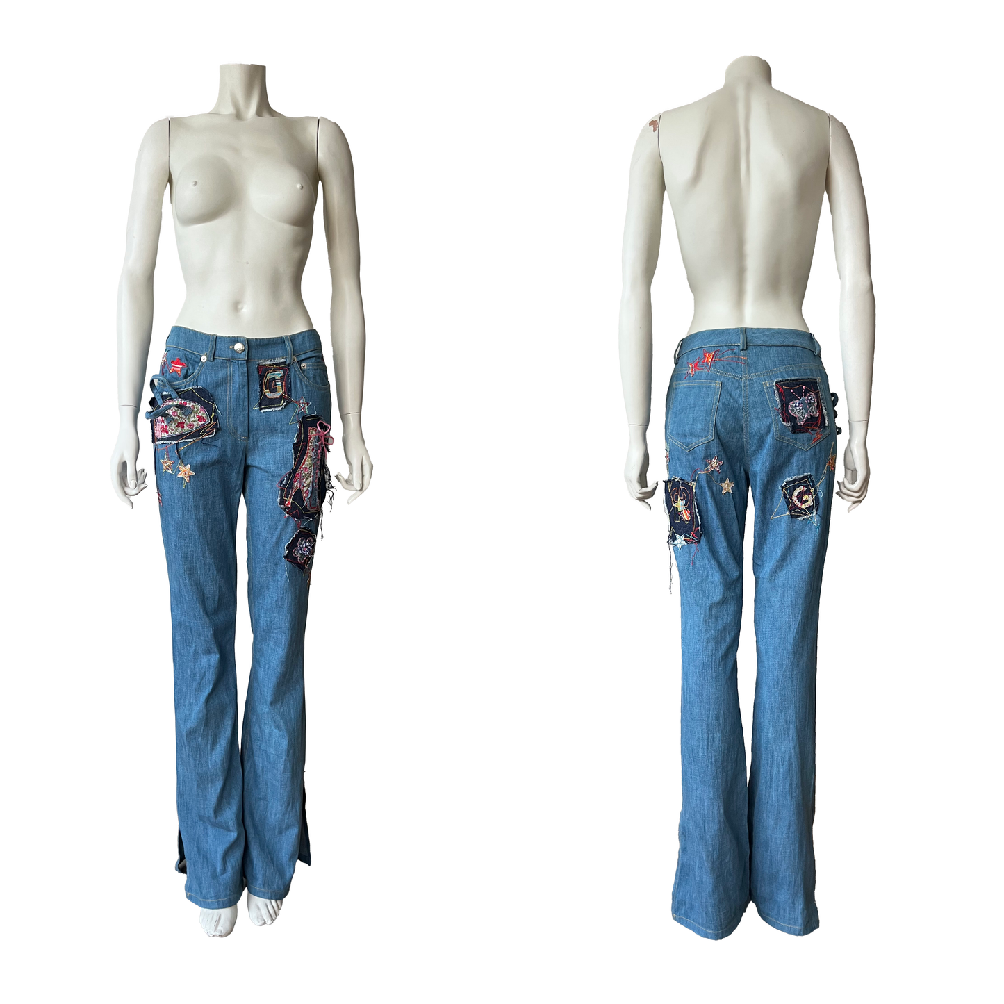 John Galliano SS 2002 Patchwork Embroidered Jeans