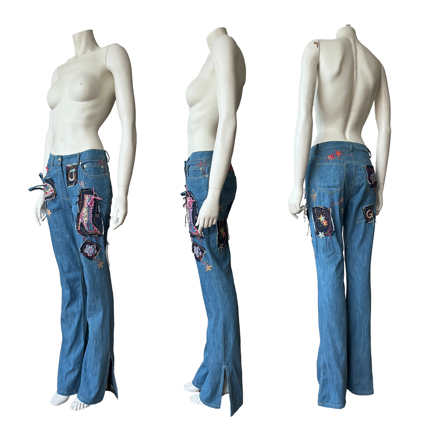 John Galliano SS 2002 Patchwork Embroidered Jeans