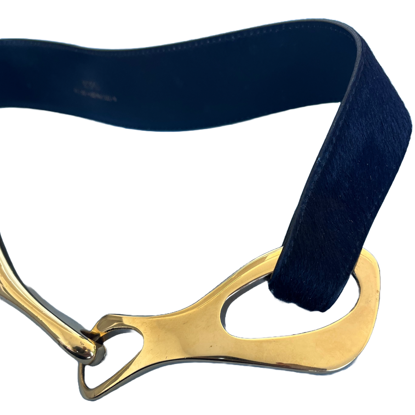 Gucci AW 1996 Black Leather Gold Horsebit Buckle Belt by Tom Ford