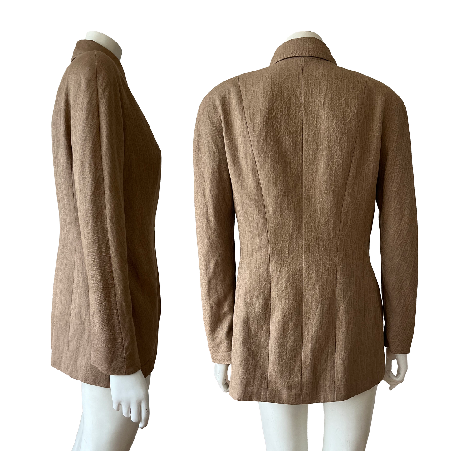 Christian Dior by John Galliano SS 2000 Brown Oblique Viscose Shirt Jacket