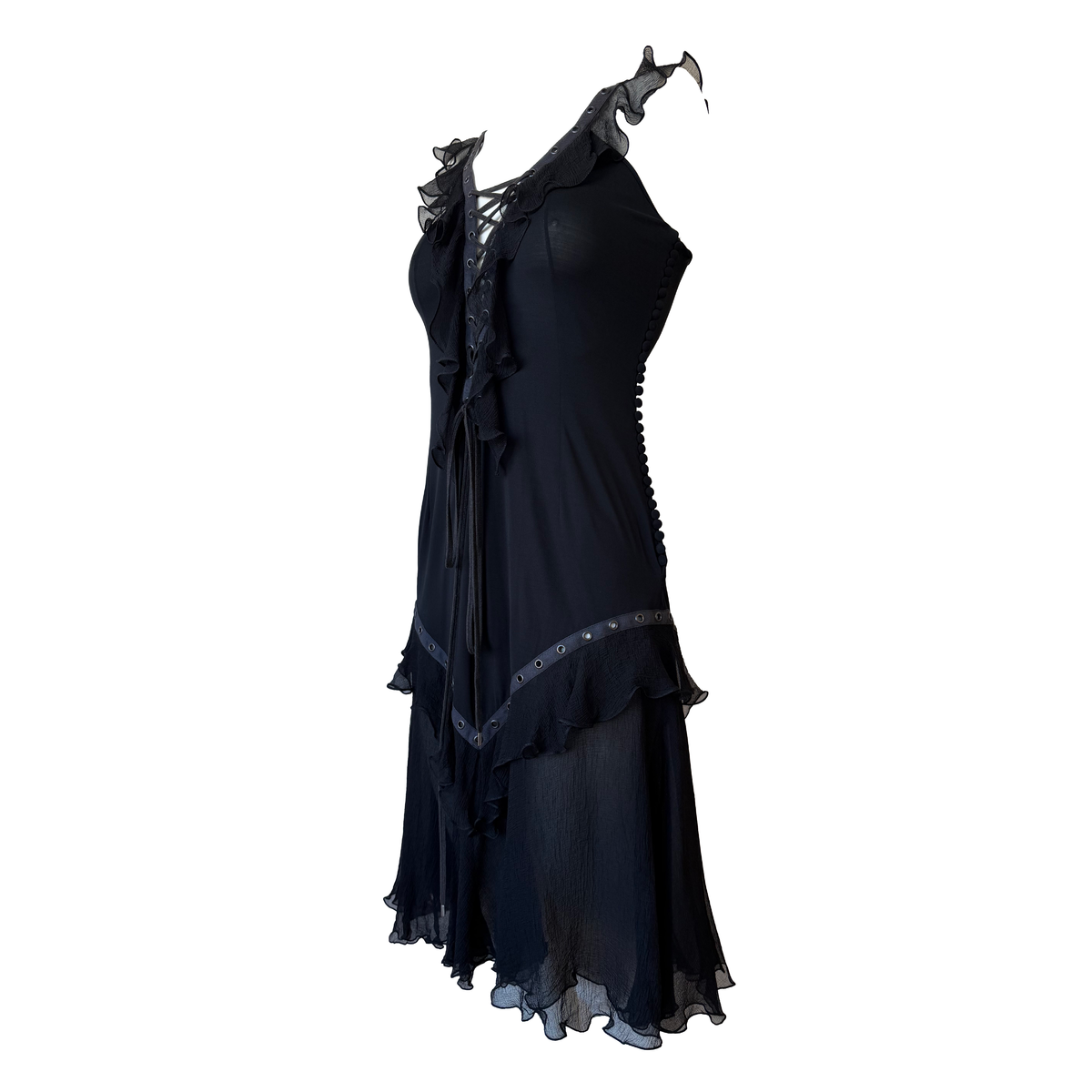 Christian Dior by John Galliano SS 2003 Lace-Up Ruffle Dress